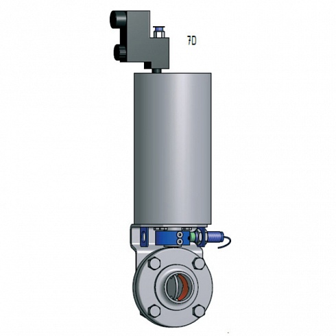 Комплект с соленоидным вентилем, поворотным выключателем и одним индуктивным датчиком 7D