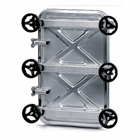 6015С Люк (лаз) прямоугольный нержавеющий — 430х730, DIN, AISI 304/AISI 316L