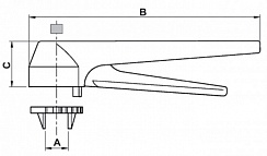 43410 Рычаг ручного управления клещевого типа (пластик) — DIN