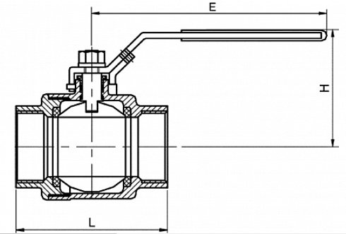 40640 Шаровой кран проходной из двух частей нержавеющий Р-Р — DIN, AISI 304