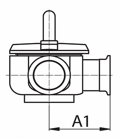 40119 Конический кран трехходовой нержавеющий Ц-Ц-Ц — DIN, AISI 304